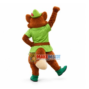 Robin Hood Fox Mascot Costume Robin Hood Fox Mascot Costume
