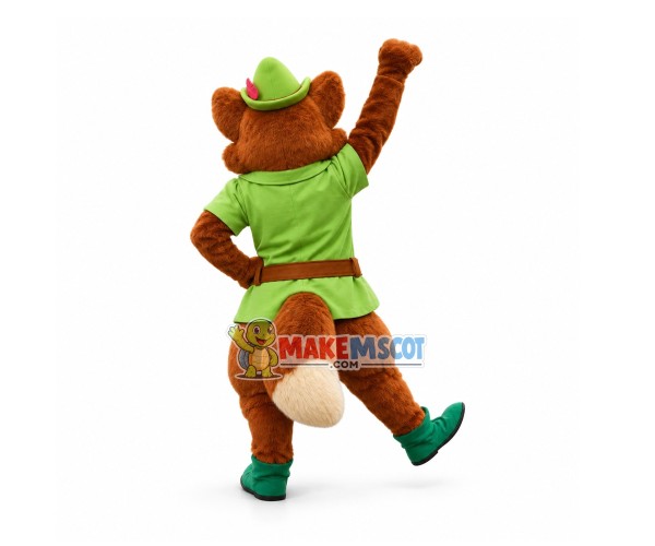 Robin Hood Fox Mascot Costume Robin Hood Fox Mascot Costume