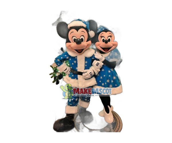 Superb Christmas Mickey and Minnie Mascot Costume Superb Christmas Mickey and Minnie Mascot Costume