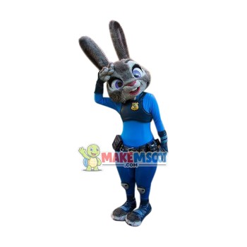 Police Bunny Mascot Costume Police Bunny Mascot Costume