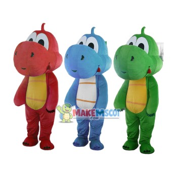 Cartoon Green Dinosaur Mascot Costume
