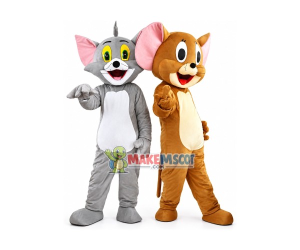 Tom Cat & Jerry Mouse Cartoon Mascot Costume Tom Cat & Jerry Mouse Cartoon Mascot Costume