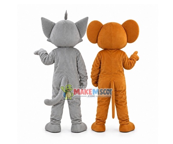 Tom Cat & Jerry Mouse Cartoon Mascot Costume Tom Cat & Jerry Mouse Cartoon Mascot Costume