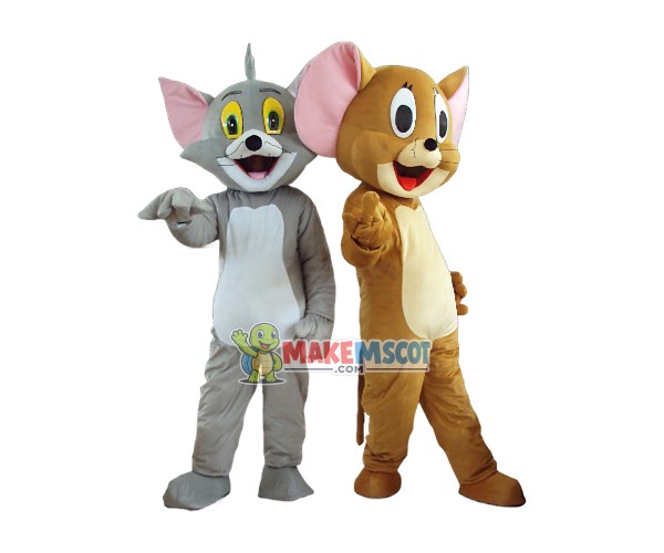 Jerry Mouse & Tom Cat Costume Cartoon Mascot Costume Jerry Mouse & Tom Cat Costume Cartoon Mascot Costume