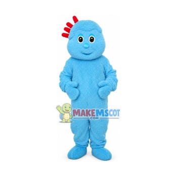 Blue Plush Little Boy Adult Mascot Costume