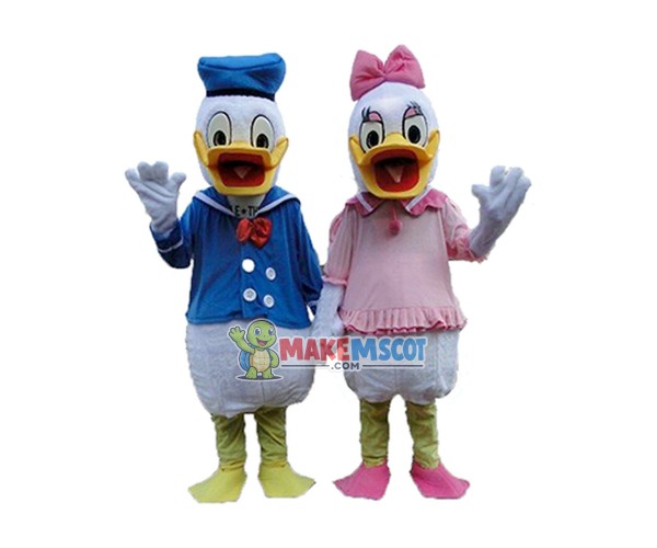 Adult One Pair of Donald Duck and Daisy Mascot Costumes Adult One Pair of Donald Duck and Daisy Mascot Costumes