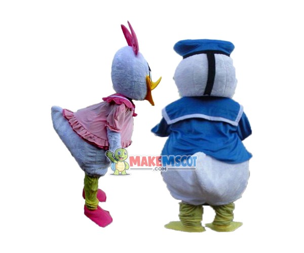 Adult One Pair of Donald Duck and Daisy Mascot Costumes Adult One Pair of Donald Duck and Daisy Mascot Costumes