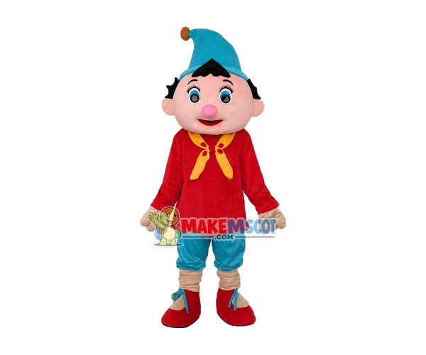 Pinocchio Boy Mascot Costume Pinocchio Boy Mascot Costume