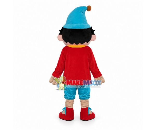 Pinocchio Boy Mascot Costume Pinocchio Boy Mascot Costume