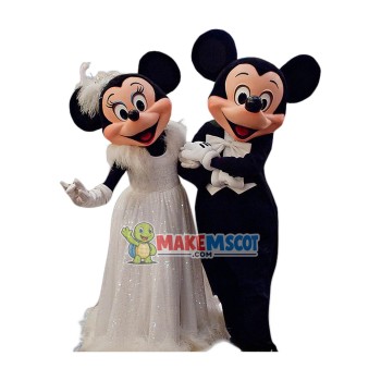 Superb Wedding Mickey & Minnie Mascot Costume Superb Wedding Mickey & Minnie Mascot Costume