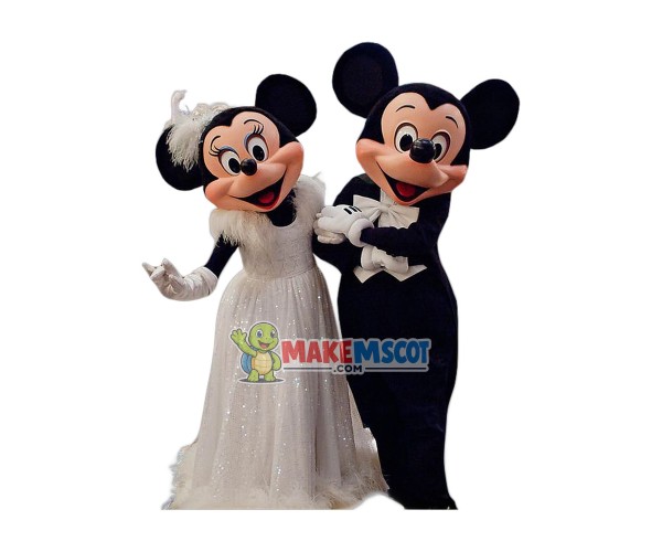 Superb Wedding Mickey & Minnie Mascot Costume Superb Wedding Mickey & Minnie Mascot Costume
