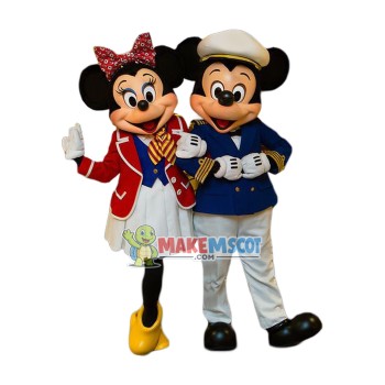Superb Navy Mickey & Minnie Mascot Costume Superb Navy Mickey & Minnie Mascot Costume