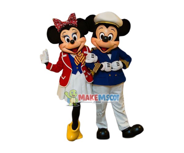 Superb Navy Mickey & Minnie Mascot Costume Superb Navy Mickey & Minnie Mascot Costume