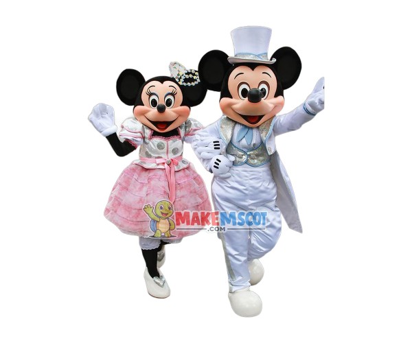 Superb Dating Mickey & Minnie Mascot Costume Superb Dating Mickey & Minnie Mascot Costume