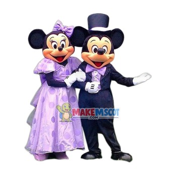Lavender Theme Mickey & Minnie Mascot Costume Lavender Theme Mickey & Minnie Mascot Costume