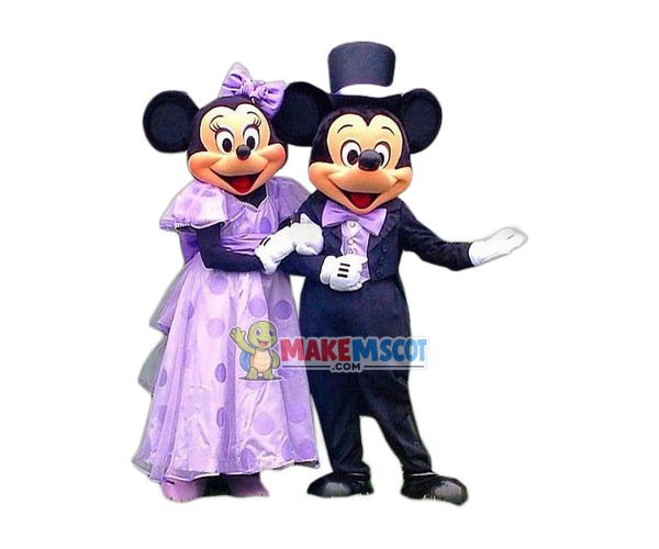 Lavender Theme Mickey & Minnie Mascot Costume