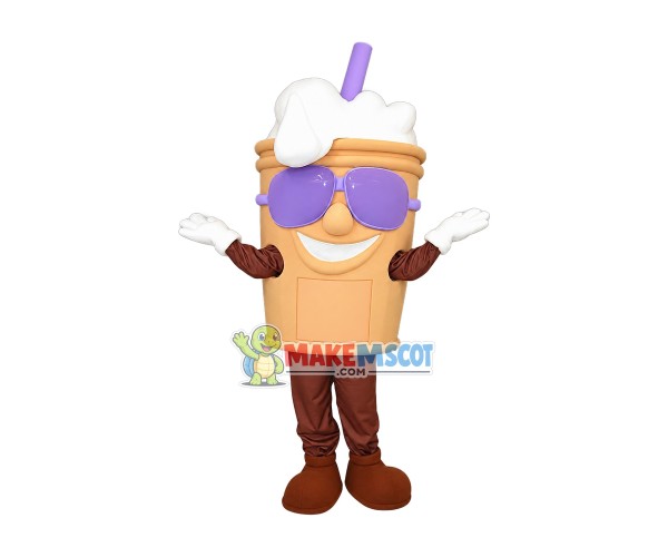 Frothy Drink Mascot Costume Frothy Drink Mascot Costume