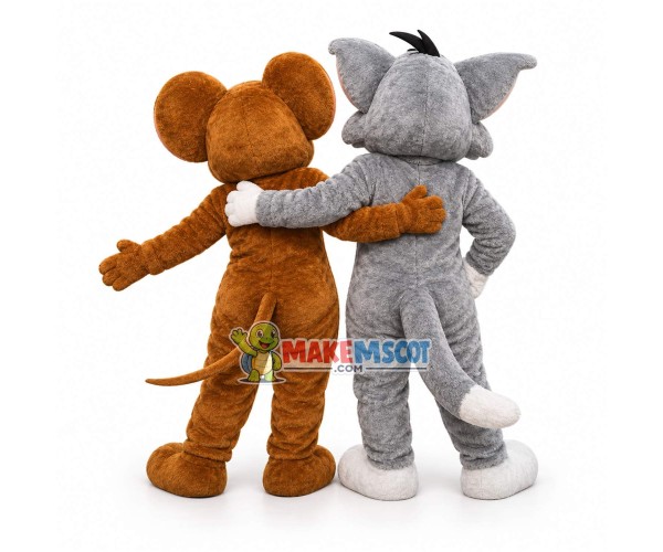 Superb Tom Cat & Jerry Mouse Mascot Costume Superb Tom Cat & Jerry Mouse Mascot Costume