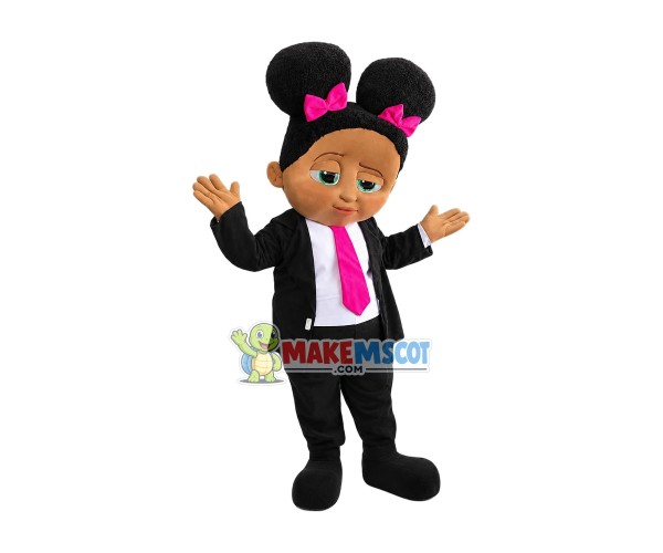 Realistic Boss Baby Girl Mascot Costume Realistic Boss Baby Girl Mascot Costume
