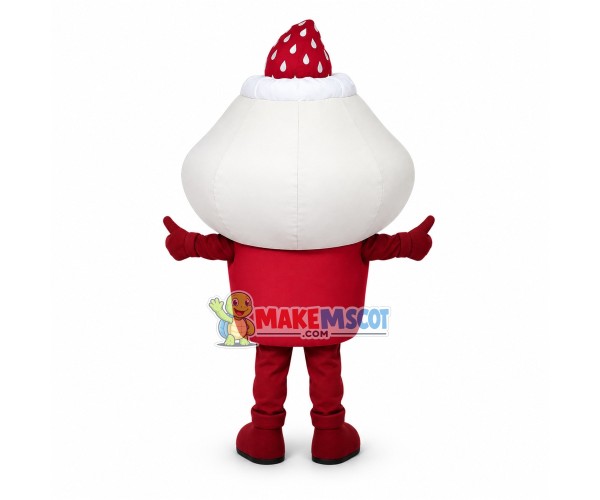 Strawberry Ice Cream Mascot Costume Strawberry Ice Cream Mascot Costume
