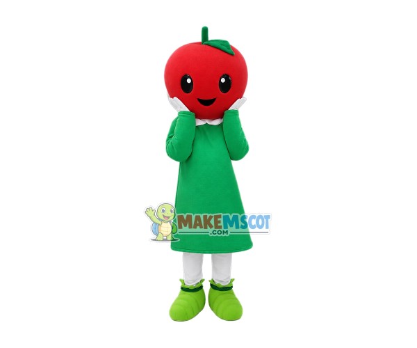 Happy Apple Girl Mascot Costume