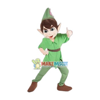 Friendly Green Elf Mascot Costume