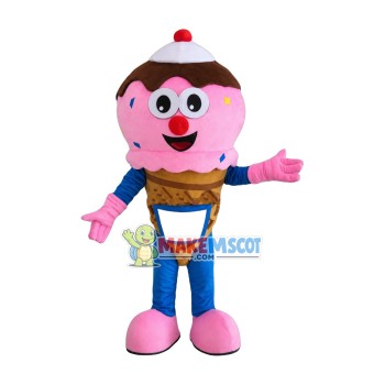 Pink Ice Cream Boy Mascot Costume