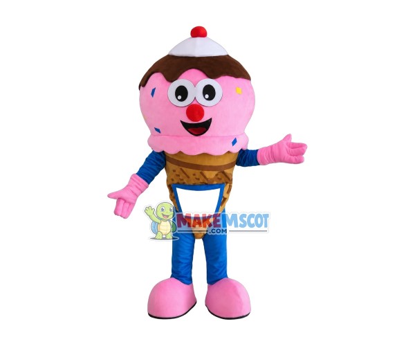 Pink Ice Cream Boy Mascot Costume Pink Ice Cream Boy Mascot Costume