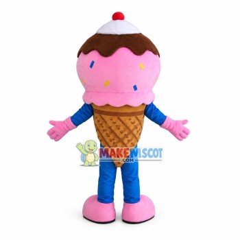 Pink Ice Cream Boy Mascot Costume Pink Ice Cream Boy Mascot Costume