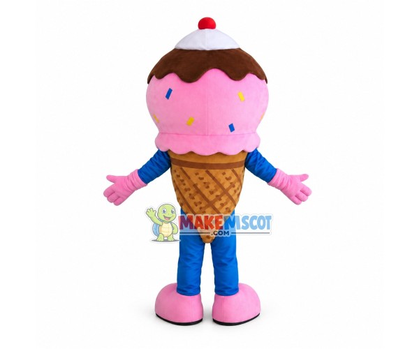 Pink Ice Cream Boy Mascot Costume Pink Ice Cream Boy Mascot Costume