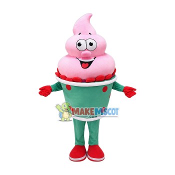 Pink Ice Cream Girl Mascot Costume Pink Ice Cream Girl Mascot Costume