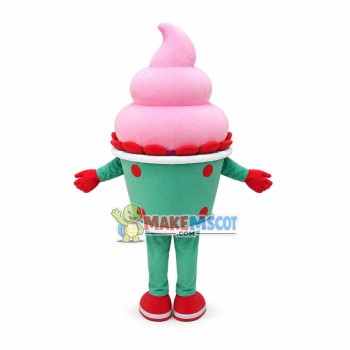 Pink Ice Cream Girl Mascot Costume Pink Ice Cream Girl Mascot Costume