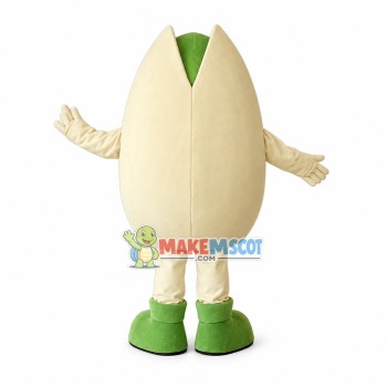 Friendly Pistachio Mascot Costume Friendly Pistachio Mascot Costume