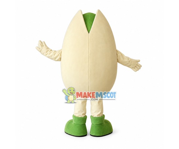 Friendly Pistachio Mascot Costume Friendly Pistachio Mascot Costume