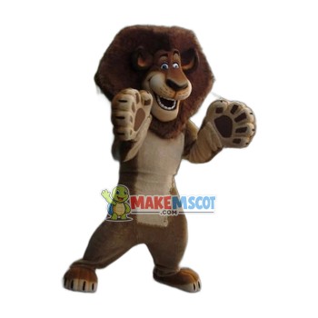 Friendly Madagascar Alex the Lion Mascot Costume Friendly Madagascar Alex the Lion Mascot Costume
