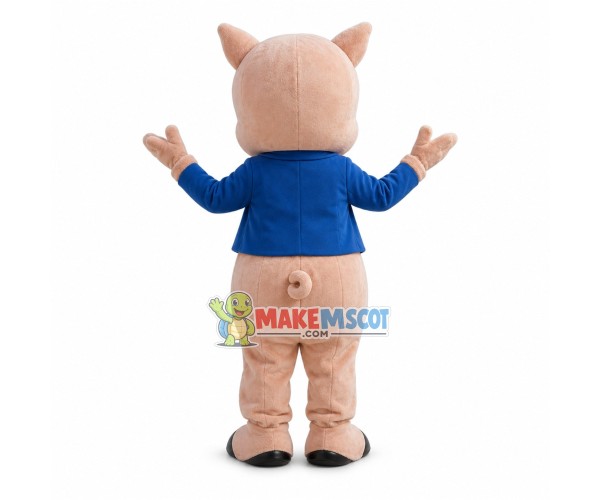 Superb Porky Pig Mascot Costume Superb Porky Pig Mascot Costume