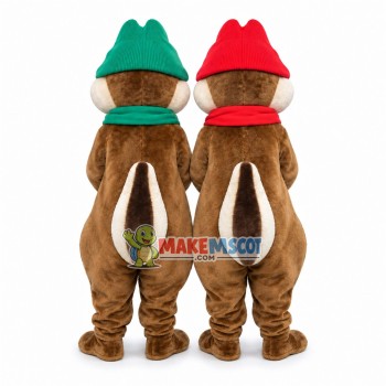 Christmas Chip & Dale Chipmunk Mascot Costume Christmas Chip & Dale Chipmunk Mascot Costume