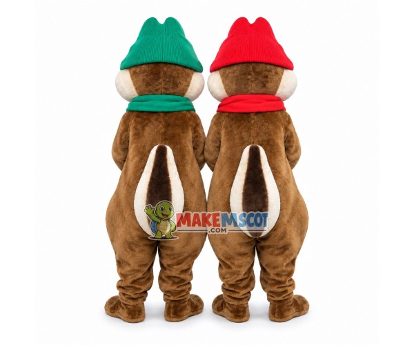 Christmas Chip & Dale Chipmunk Mascot Costume Christmas Chip & Dale Chipmunk Mascot Costume