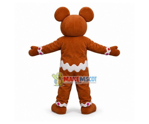 Gingerbread Style Mouse Mascot Costume Gingerbread Style Mouse Mascot Costume