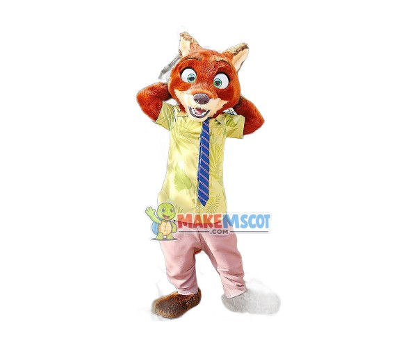 Superb Zootopia Nick Wilde Fox Mascot Costume Superb Zootopia Nick Wilde Fox Mascot Costume