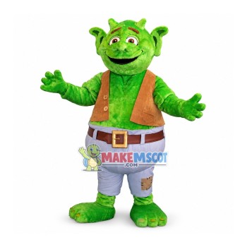 Friendly Green Monster Mascot Costume Friendly Green Monster Mascot Costume