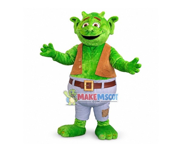 Friendly Green Monster Mascot Costume Friendly Green Monster Mascot Costume