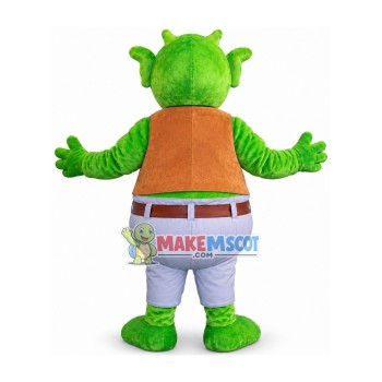 Friendly Green Monster Mascot Costume Friendly Green Monster Mascot Costume