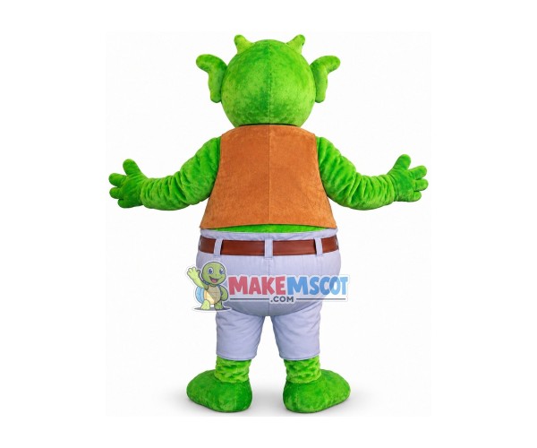 Friendly Green Monster Mascot Costume