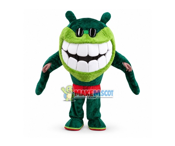 Green Big Mouth Monster Mascot Costume Green Big Mouth Monster Mascot Costume