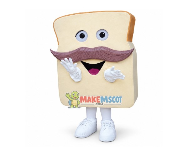 Happy Lightweight Bread Mascot Costume Happy Lightweight Bread Mascot Costume