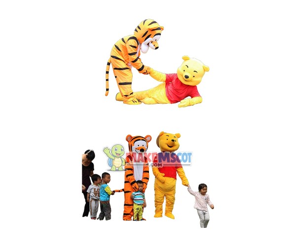 Winnie & Tiger the Pooh Mascot Costume Free Shipping Winnie & Tiger the Pooh Mascot Costume Free Shipping