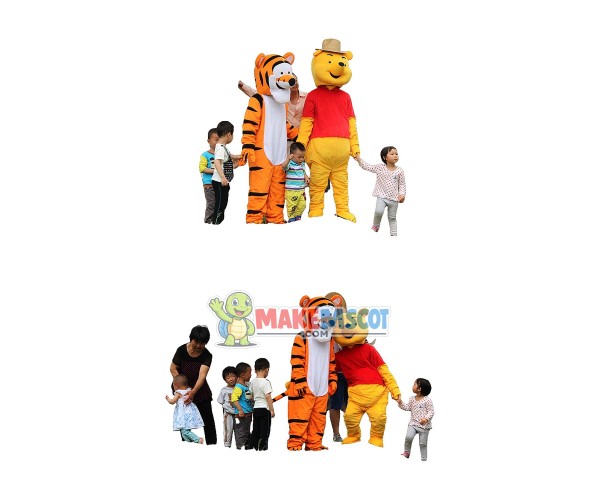 Winnie & Tiger the Pooh Mascot Costume Free Shipping Winnie & Tiger the Pooh Mascot Costume Free Shipping