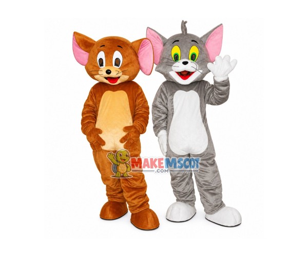 Jerry Mouse & Tom Cat costume Cartoon Mascot Costume Free Shipping Jerry Mouse & Tom Cat costume Cartoon Mascot Costume Free Shipping