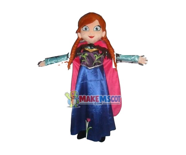 Princess Anna Mascot Costume Princess Anna Mascot Costume